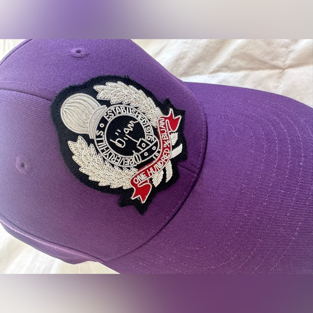 Bijan Silver Cross Purple Hat